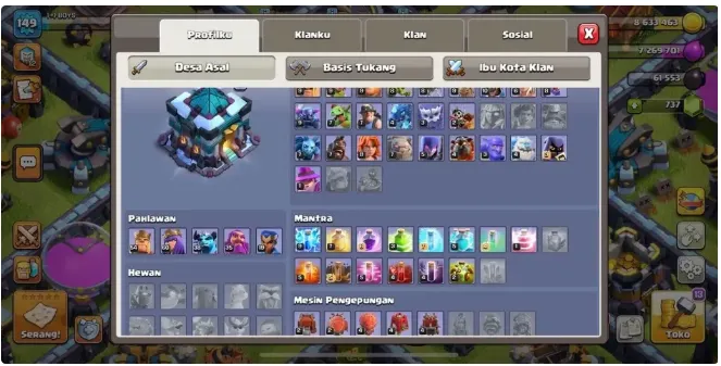 COC275 TH13 Semi Max w/ BK54 AQ60 RC38 GW35 + Spiky Ball Fireball Magic Mirror Ice Arrow Giant Gauntlet Rocket Spear Electro Boots 747 Gems 5 Builders